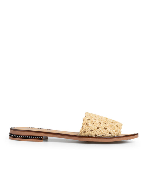Sandalia Plana Beige Tejida 1065KR